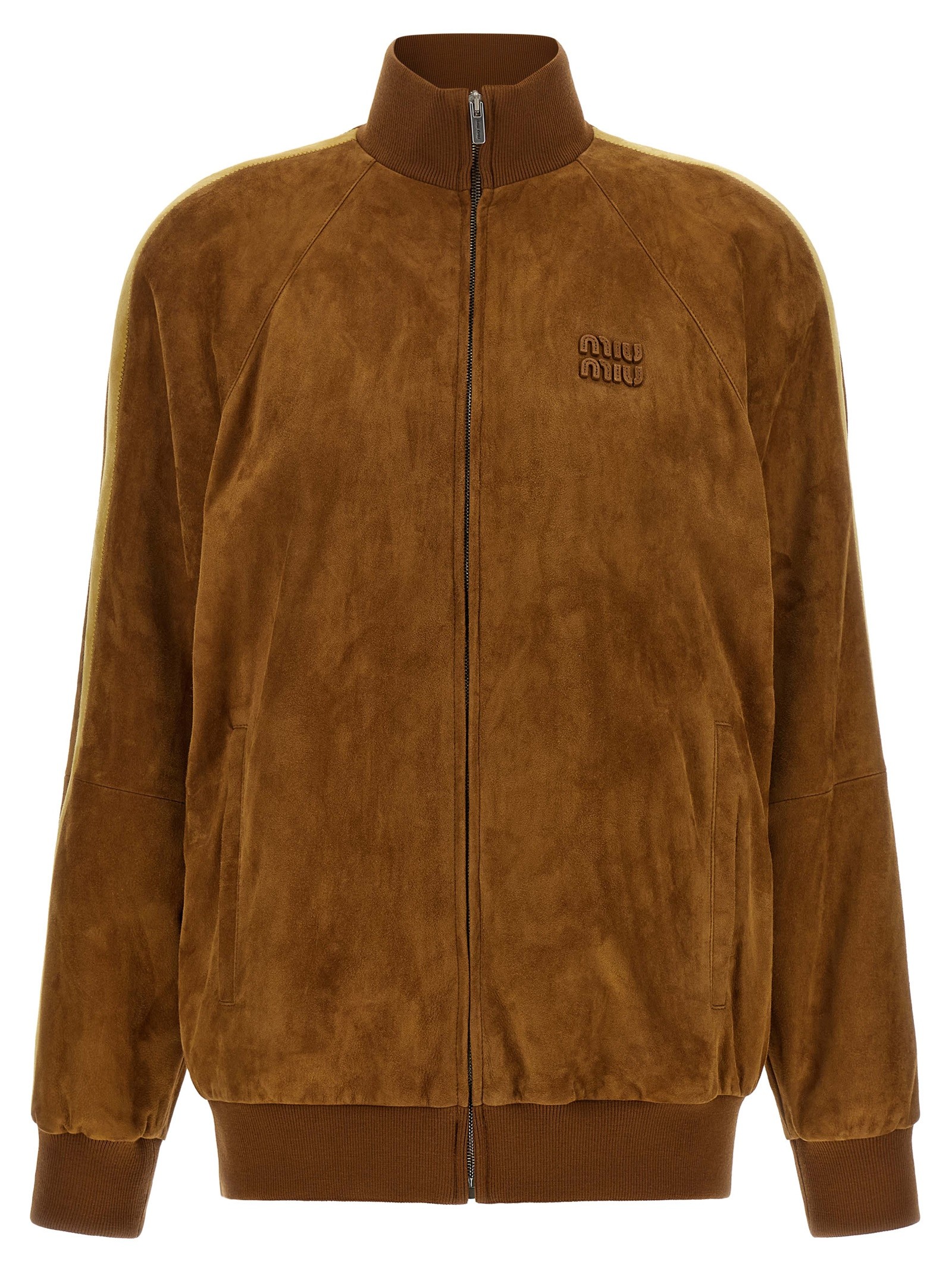 Miu Miu Waxed Suede Bomber Jacket