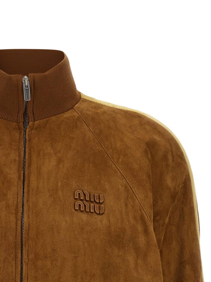 Miu Miu Waxed Suede Bomber Jacket