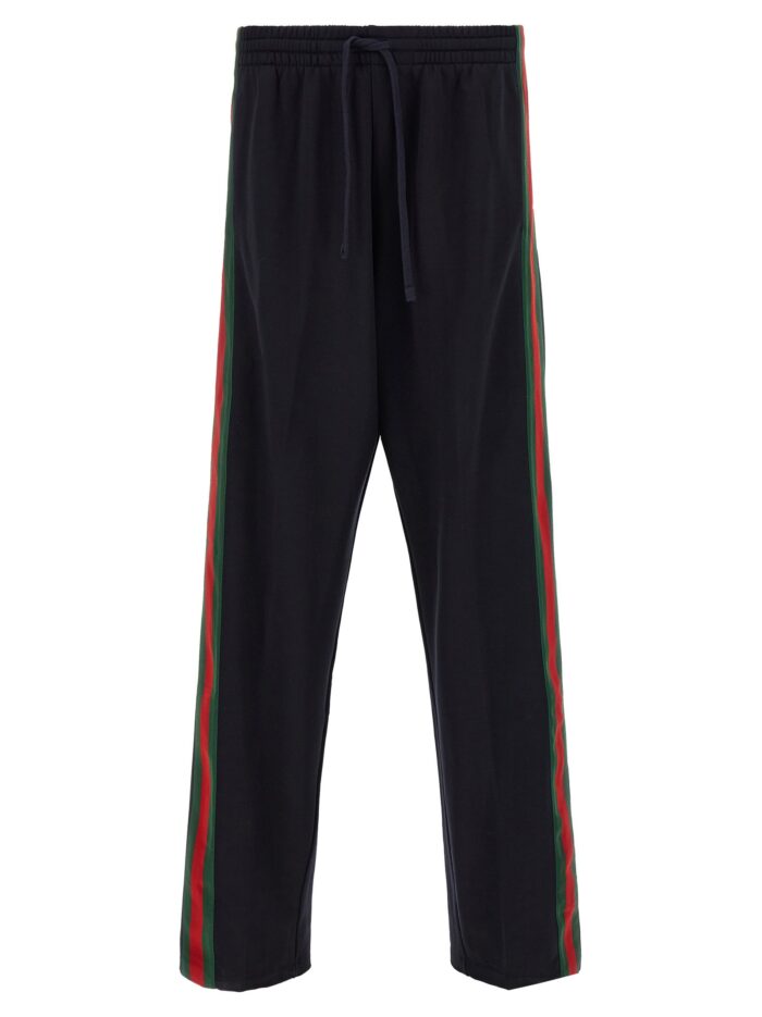gucci 'web' cotton and silk joggers Gucci 'Web' Cotton And Silk Joggers