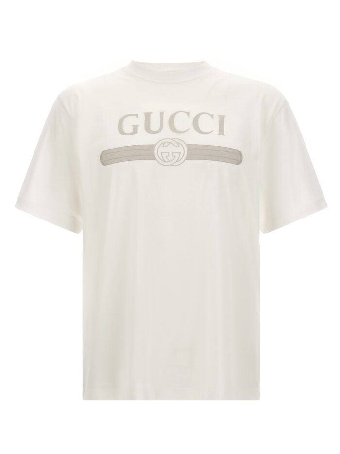 'web gucci' t shirt with 'incrocio gg' 'Web Gucci' T-shirt With 'Incrocio GG'