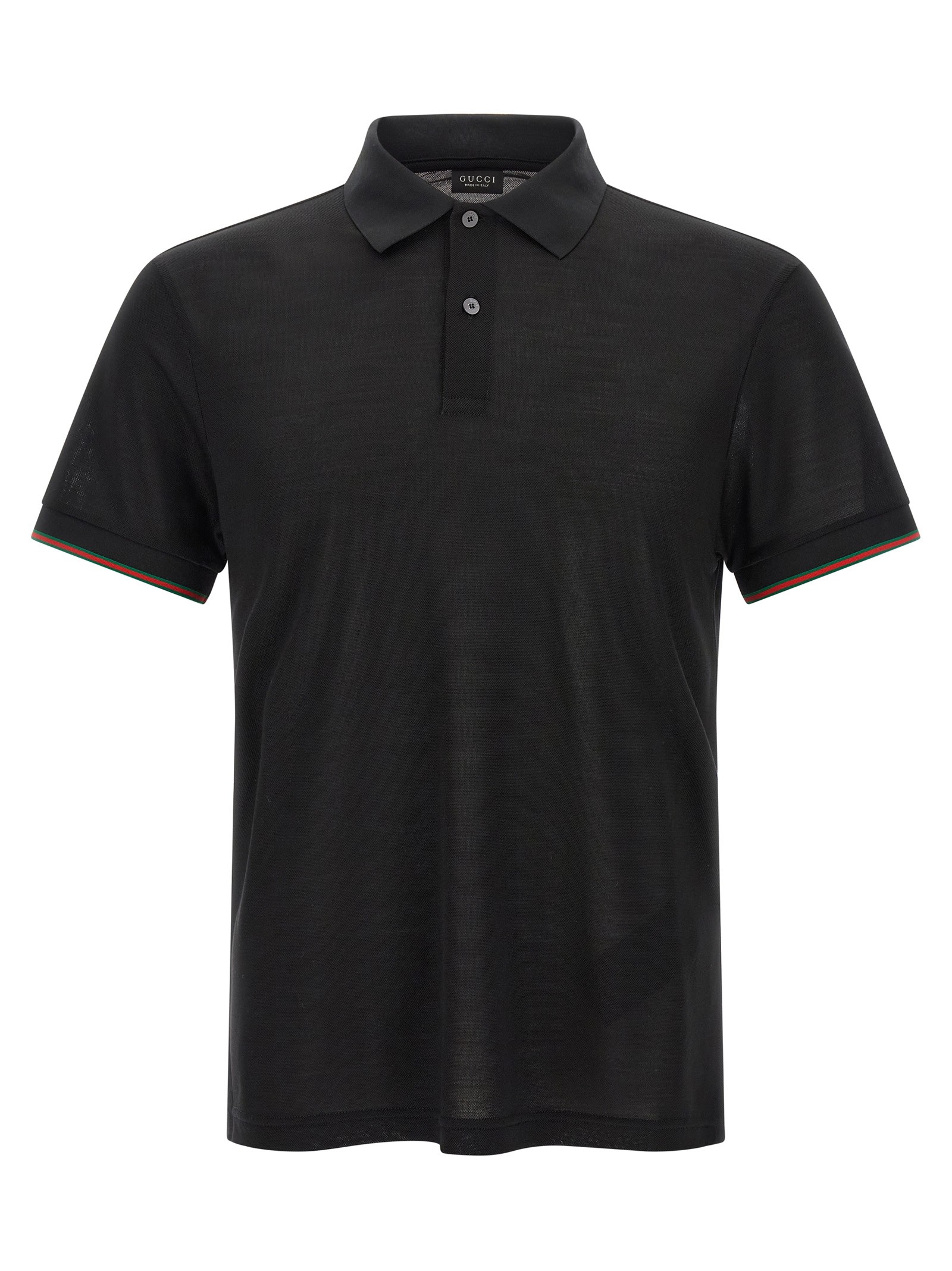 Gucci 'Web' Silk Jersey Polo Shirt