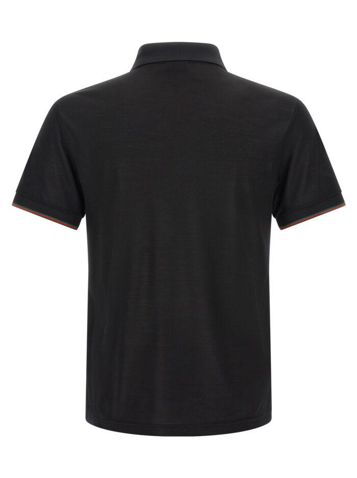 Gucci 'Web' Silk Jersey Polo Shirt