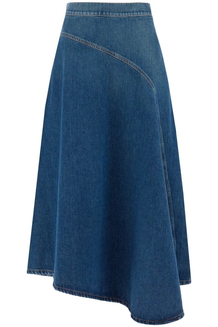 WEEKEND MAX MARA Asymmetric Long Denim Skirt.