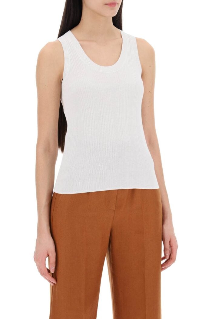 WEEKEND MAX MARA Ceylon Ribbed Knit Sleeveless Top