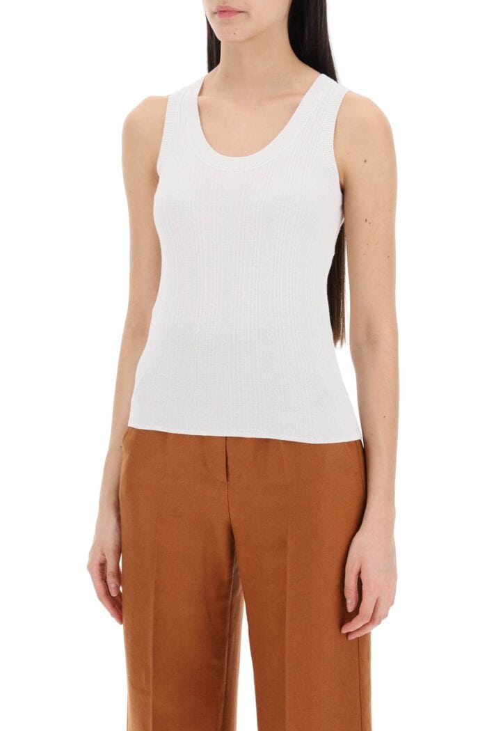 WEEKEND MAX MARA Ceylon Ribbed Knit Sleeveless Top