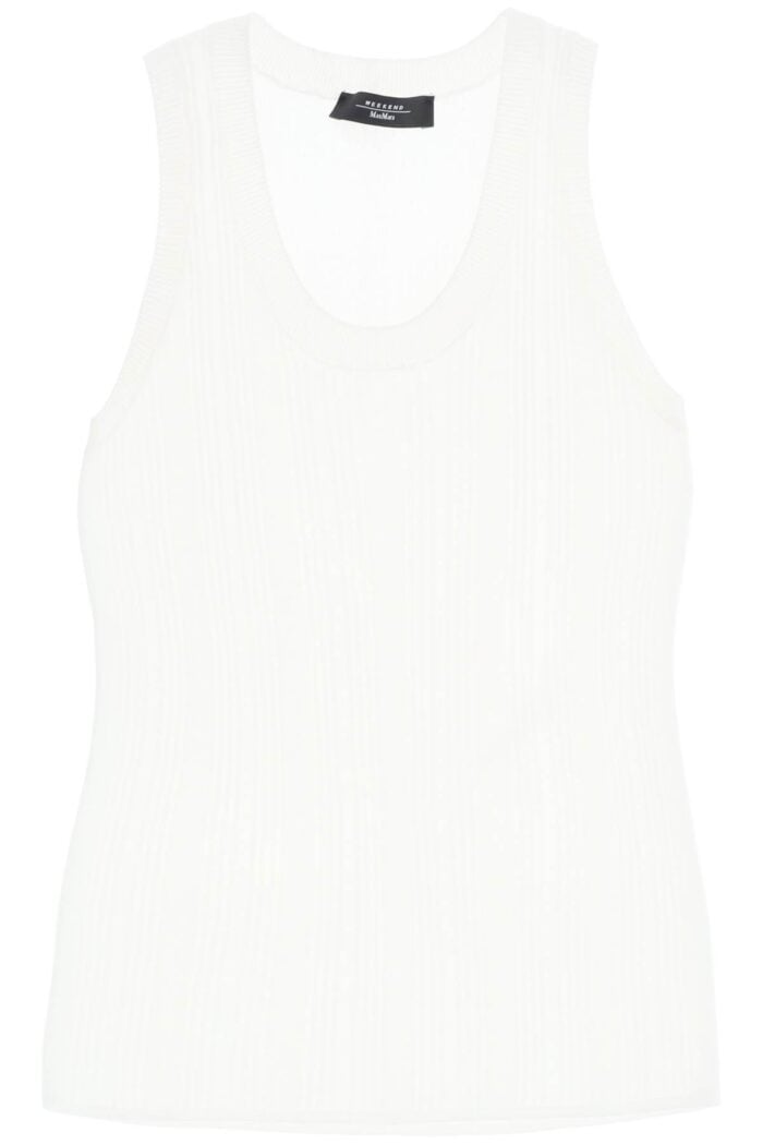 WEEKEND MAX MARA Ceylon Ribbed Knit Sleeveless Top