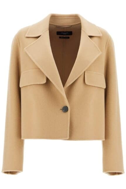 WEEKEND MAX MARA Cropped Single-breasted Wool Jacket