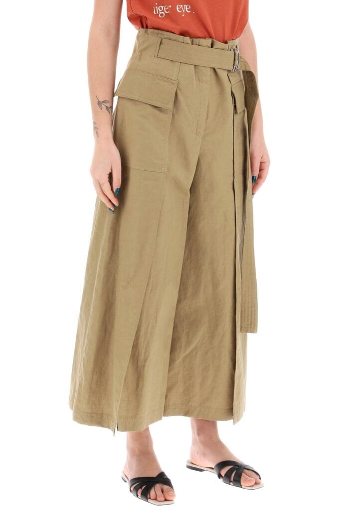 WEEKEND MAX MARA Flared Linen And Cotton Trousers