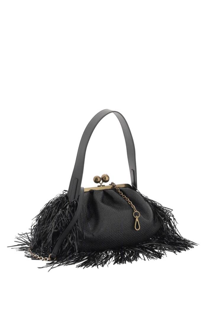 WEEKEND MAX MARA Medium Raffia Effect Clutch With Fringes