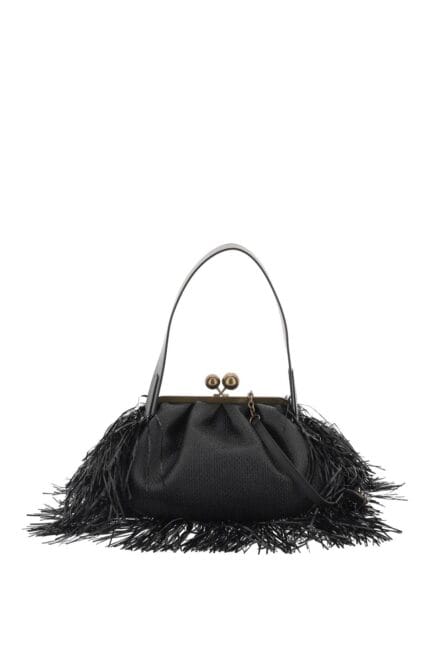 WEEKEND MAX MARA Medium Raffia Effect Clutch With Fringes