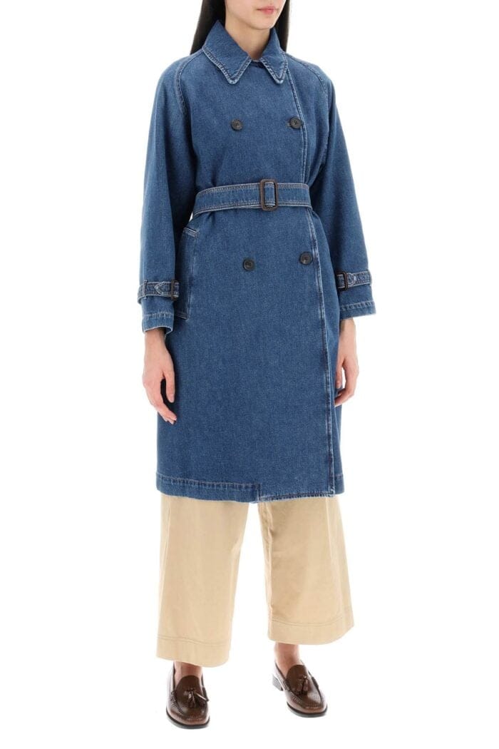 Weekend Max Mara Organic Cotton Denim Blasy Trench Coat