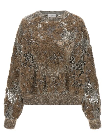 Brunello Cucinelli 'Whispering Bloom Embroidery' Sweater