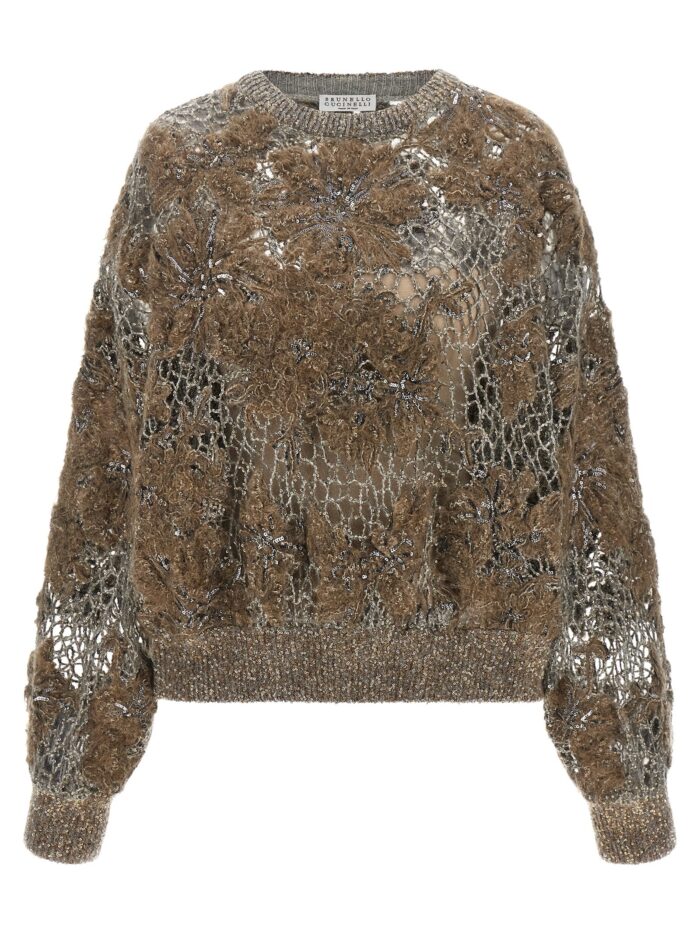 brunello cucinelli 'whispering bloom embroidery' sweater Brunello Cucinelli 'Whispering Bloom Embroidery' Sweater
