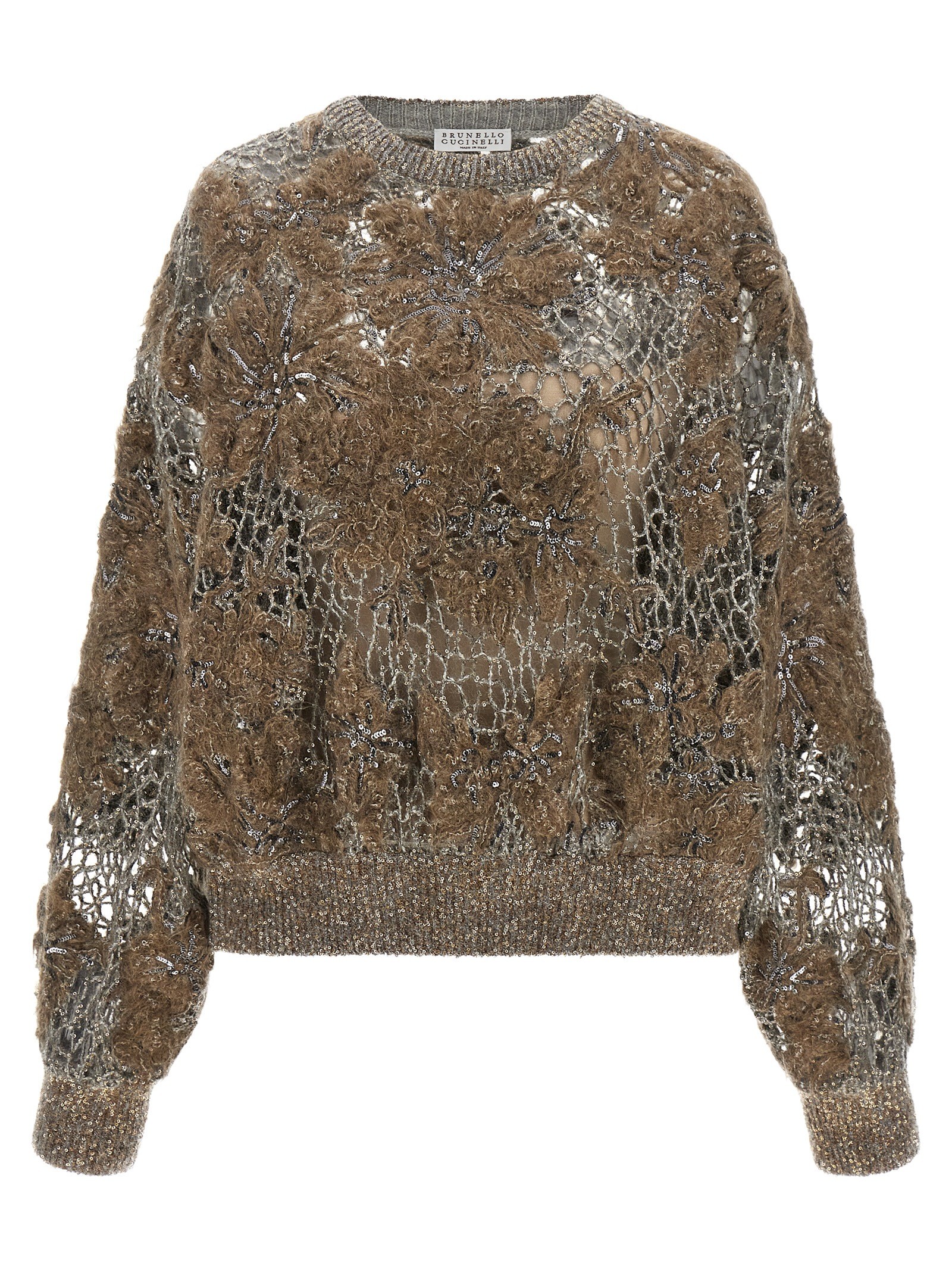 Brunello Cucinelli 'Whispering Bloom Embroidery' Sweater