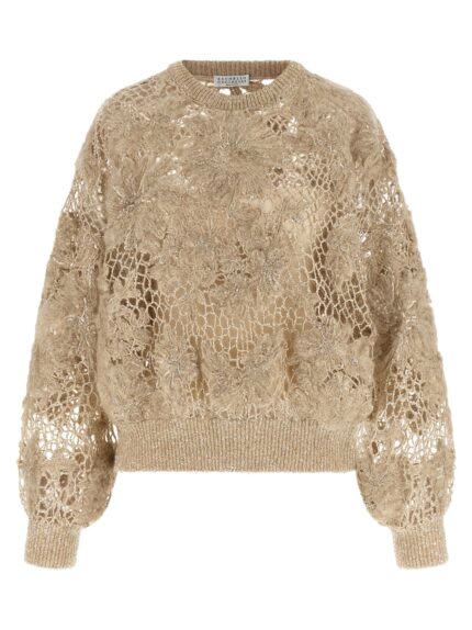 Brunello Cucinelli 'Whispering Bloom Embroidery' Sweater