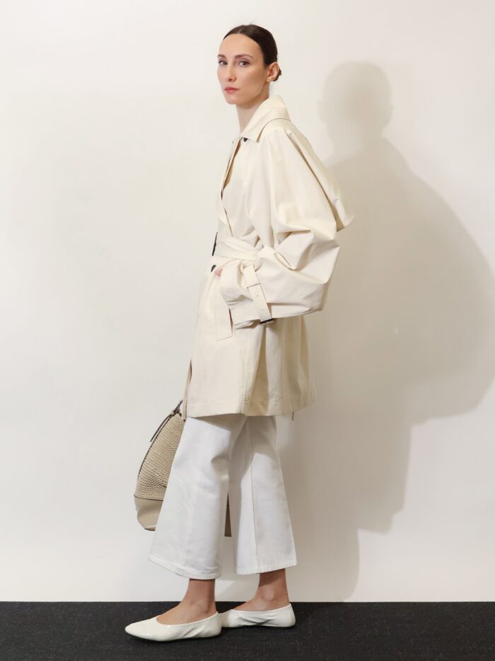 Toteme White Denim Trousers With Flared Bottom