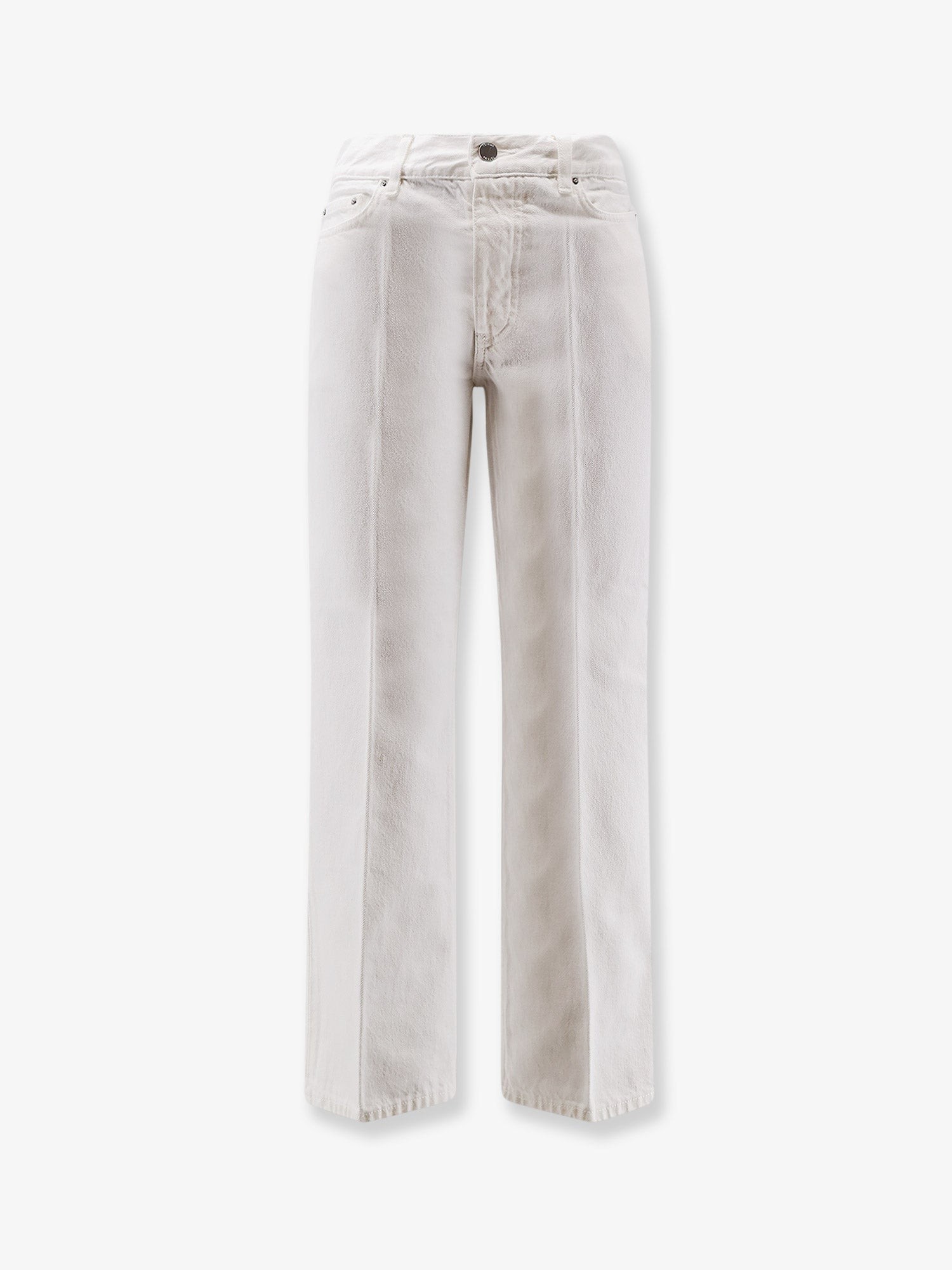 Toteme White Denim Trousers With Flared Bottom