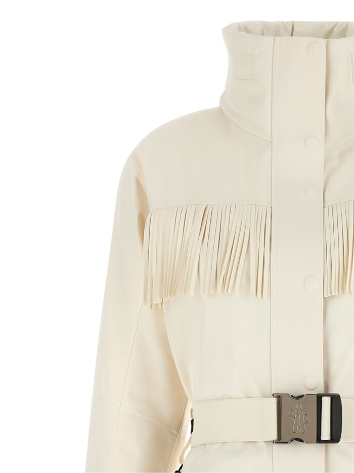 MONCLER GRENOBLE White Fringed Ski Suit