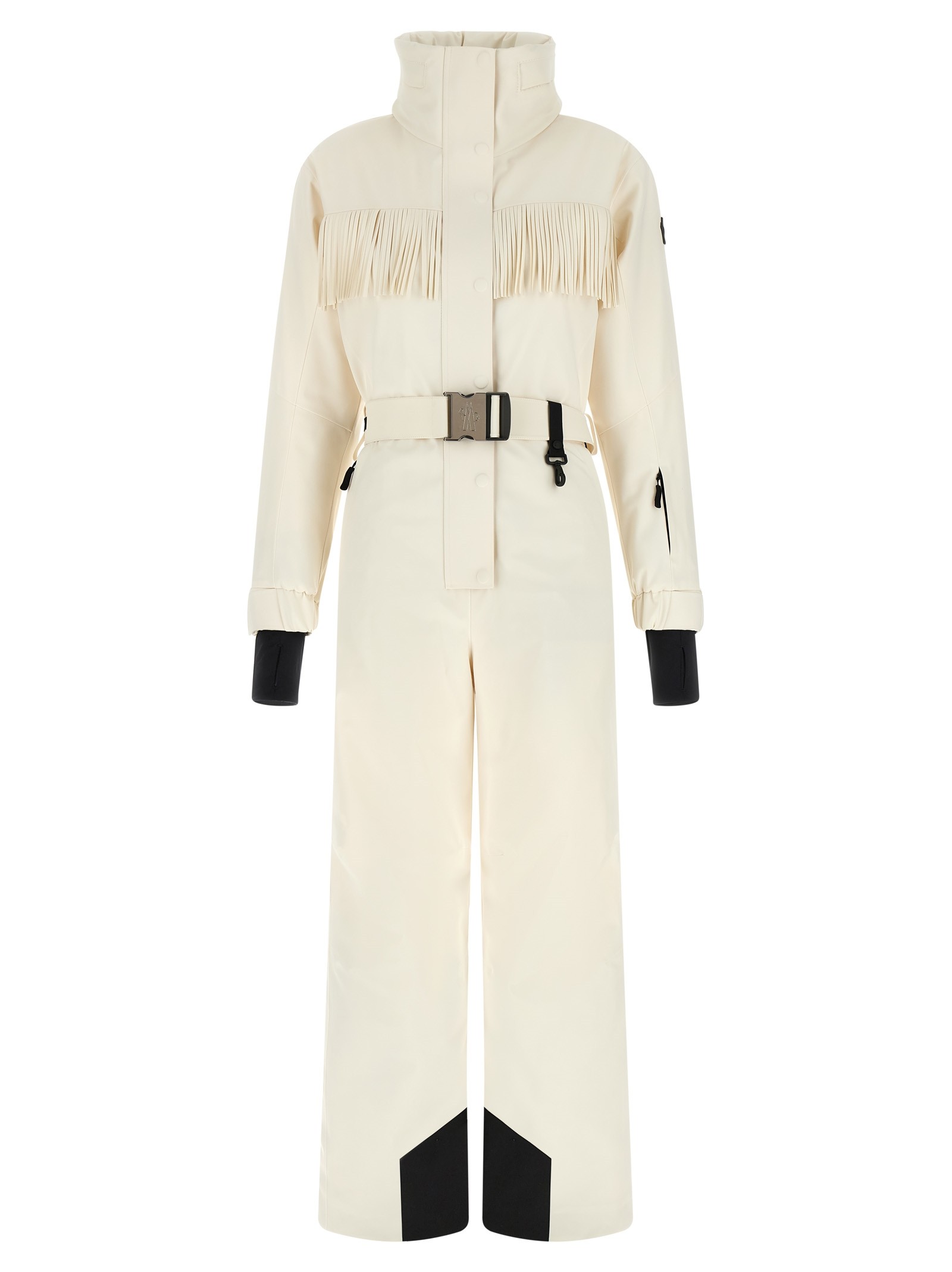 MONCLER GRENOBLE White Fringed Ski Suit
