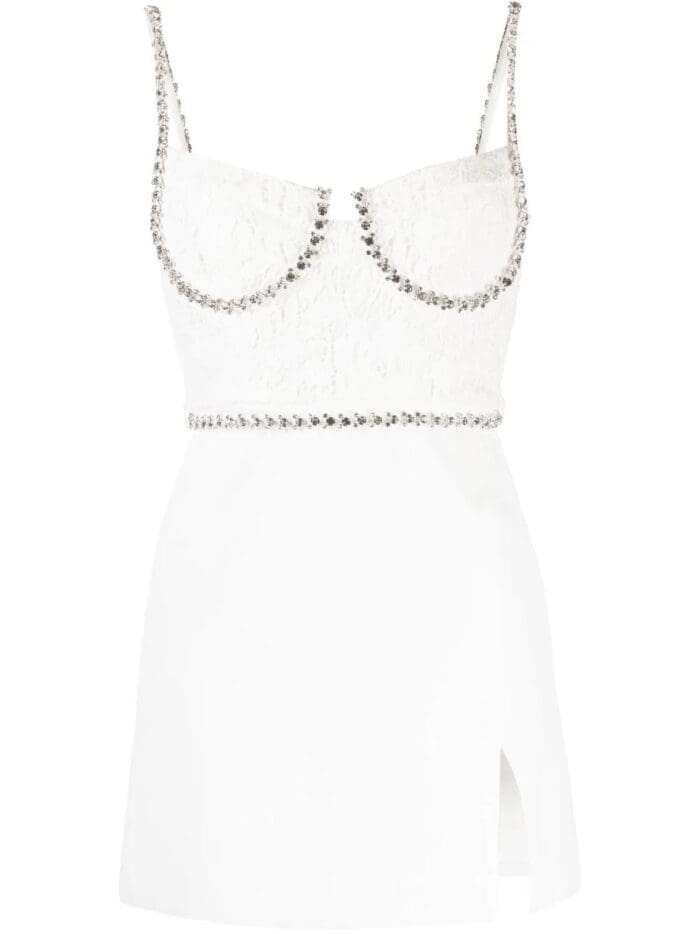 White Lace Bodice Mini Dress