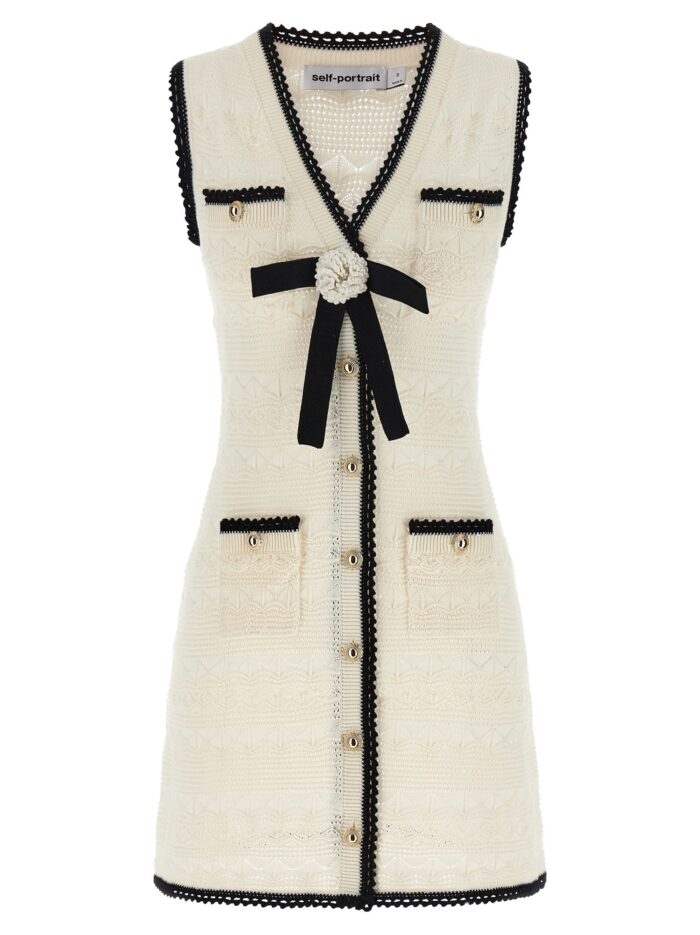self portrait 'white pointelle knit mini' dress SELF PORTRAIT 'White Pointelle Knit Mini' Dress