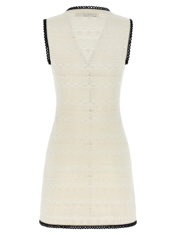 SELF PORTRAIT 'White Pointelle Knit Mini' Dress