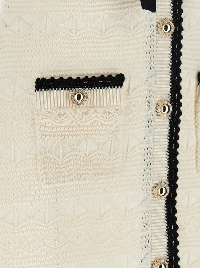 SELF PORTRAIT 'White Pointelle Knit Mini' Dress