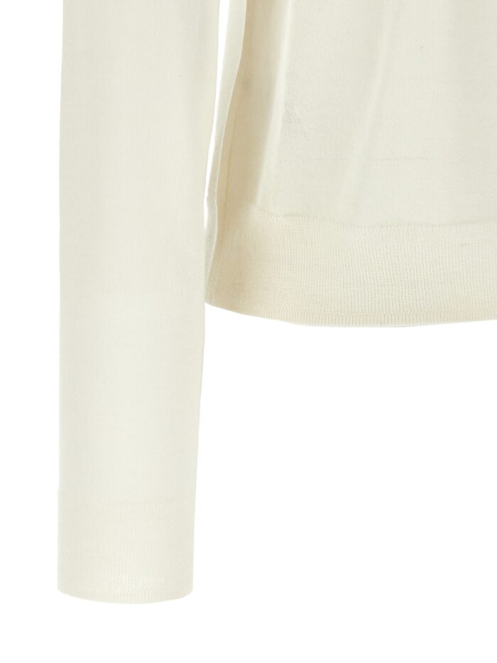 VINCE White Silk And Cashmere Turtleneck Sweater