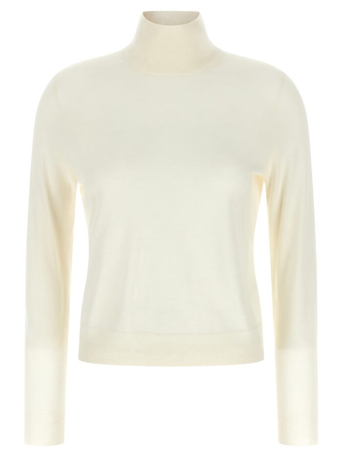 vince white silk and cashmere turtleneck sweater VINCE White Silk And Cashmere Turtleneck Sweater
