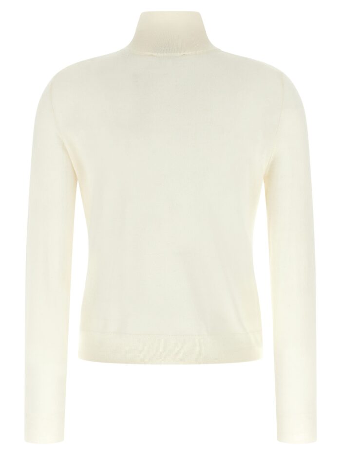 VINCE White Silk And Cashmere Turtleneck Sweater