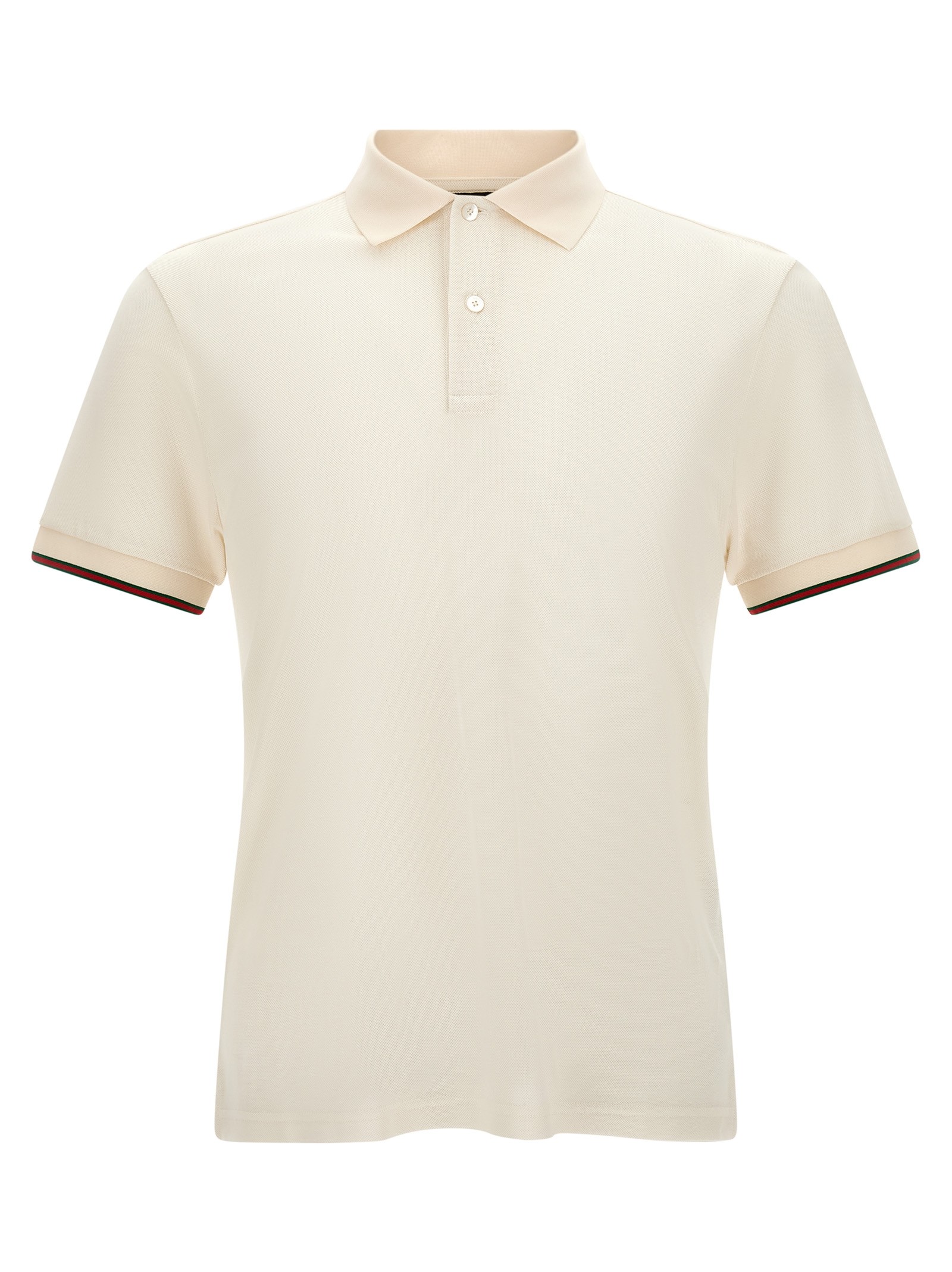 Gucci White 'Web' Polo Shirt