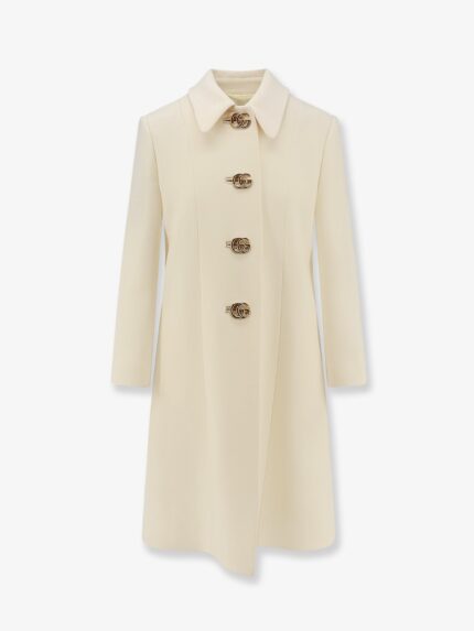Gucci White Wool Crêpe Coat