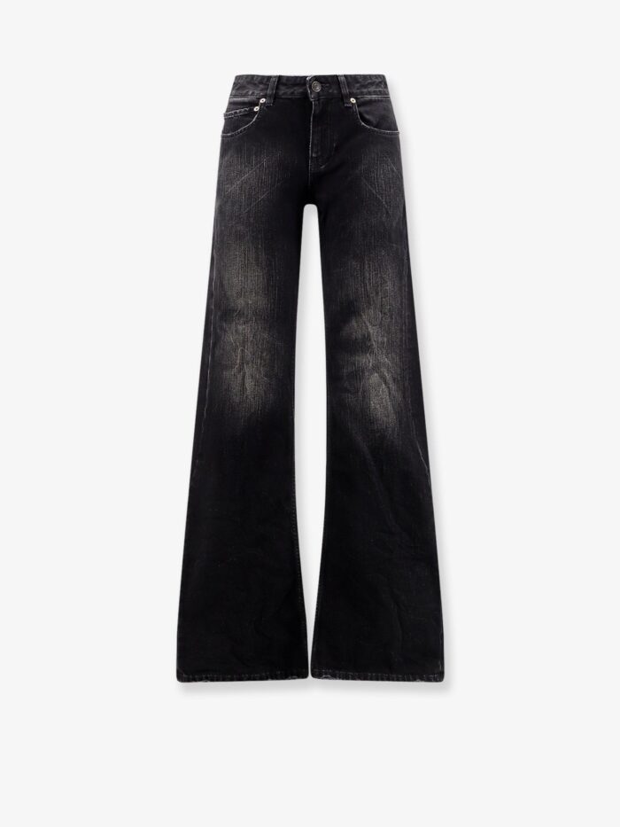 balenciaga wide leg black denim trousers Balenciaga Wide Leg Black Denim Trousers