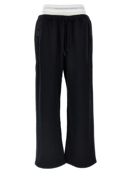 T BY ALEXANDER WANG 'Wide Leg W/ Logo Elastic Exposed Brief' Joggers