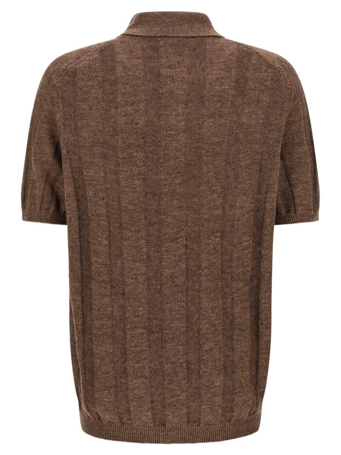 Brunello Cucinelli Wide Ribbed Polo Shirt