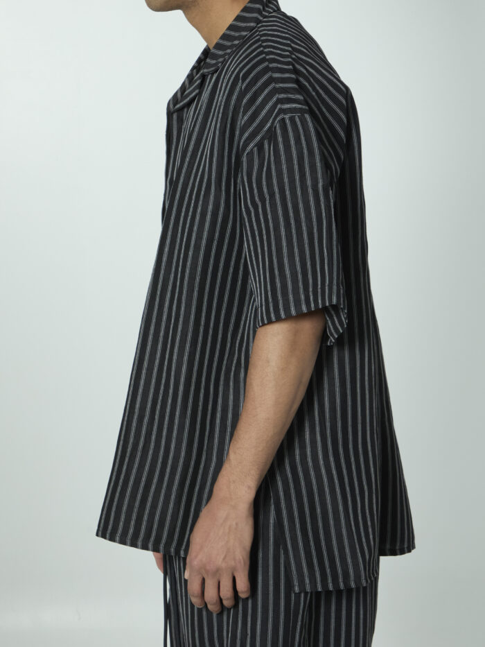 Willy Chavarria Striped camp collar shirt