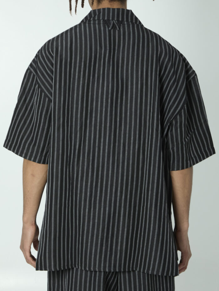 Willy Chavarria Striped camp collar shirt