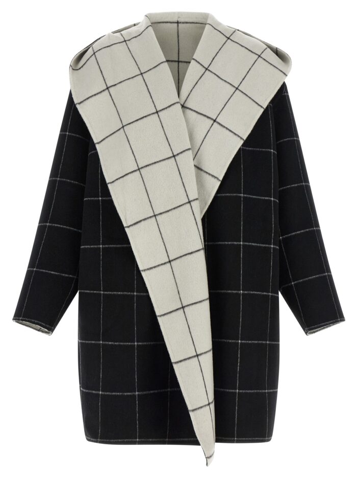 TOTEME ' Windowpane Hoodie' Revrsibile Coat