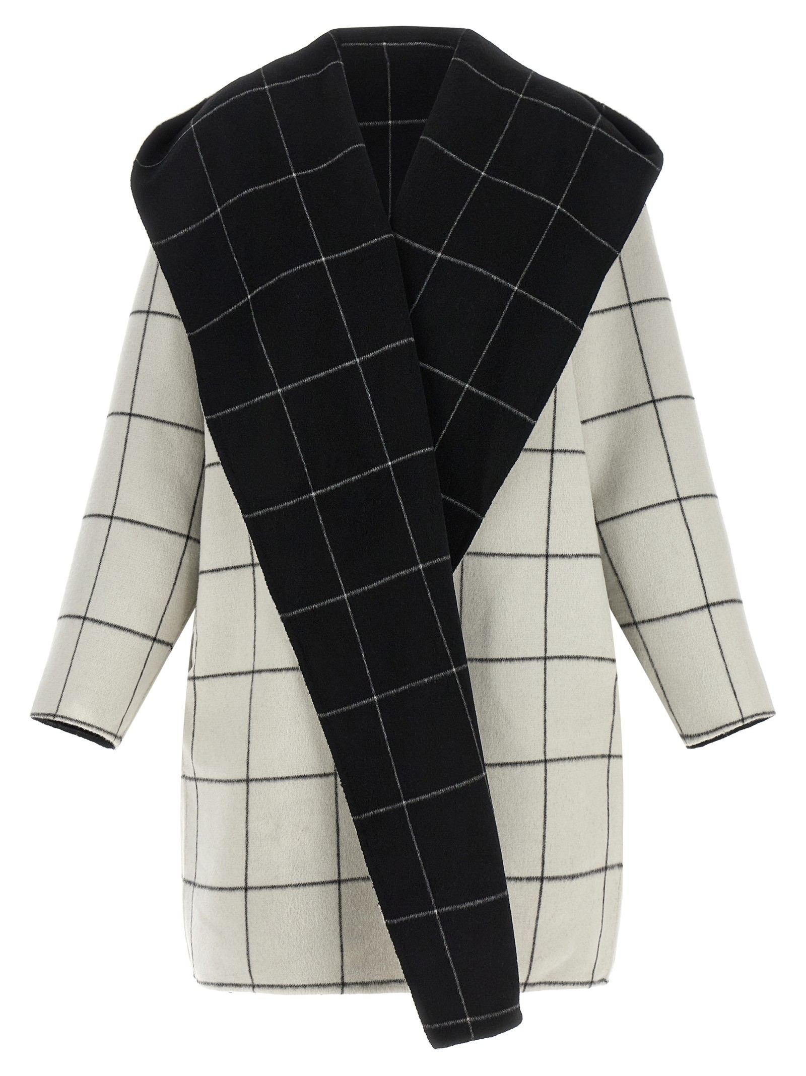 TOTEME ' Windowpane Hoodie' Revrsibile Coat