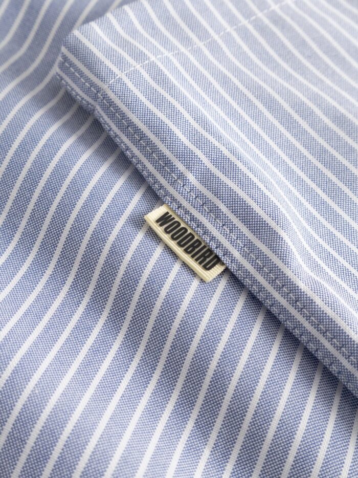 WOODBIRD Wbwang Ox Flower Striped Cotton Shirt