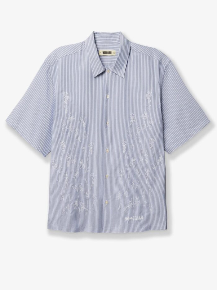 woodbird wbwang ox flower striped cotton shirt WOODBIRD Wbwang Ox Flower Striped Cotton Shirt