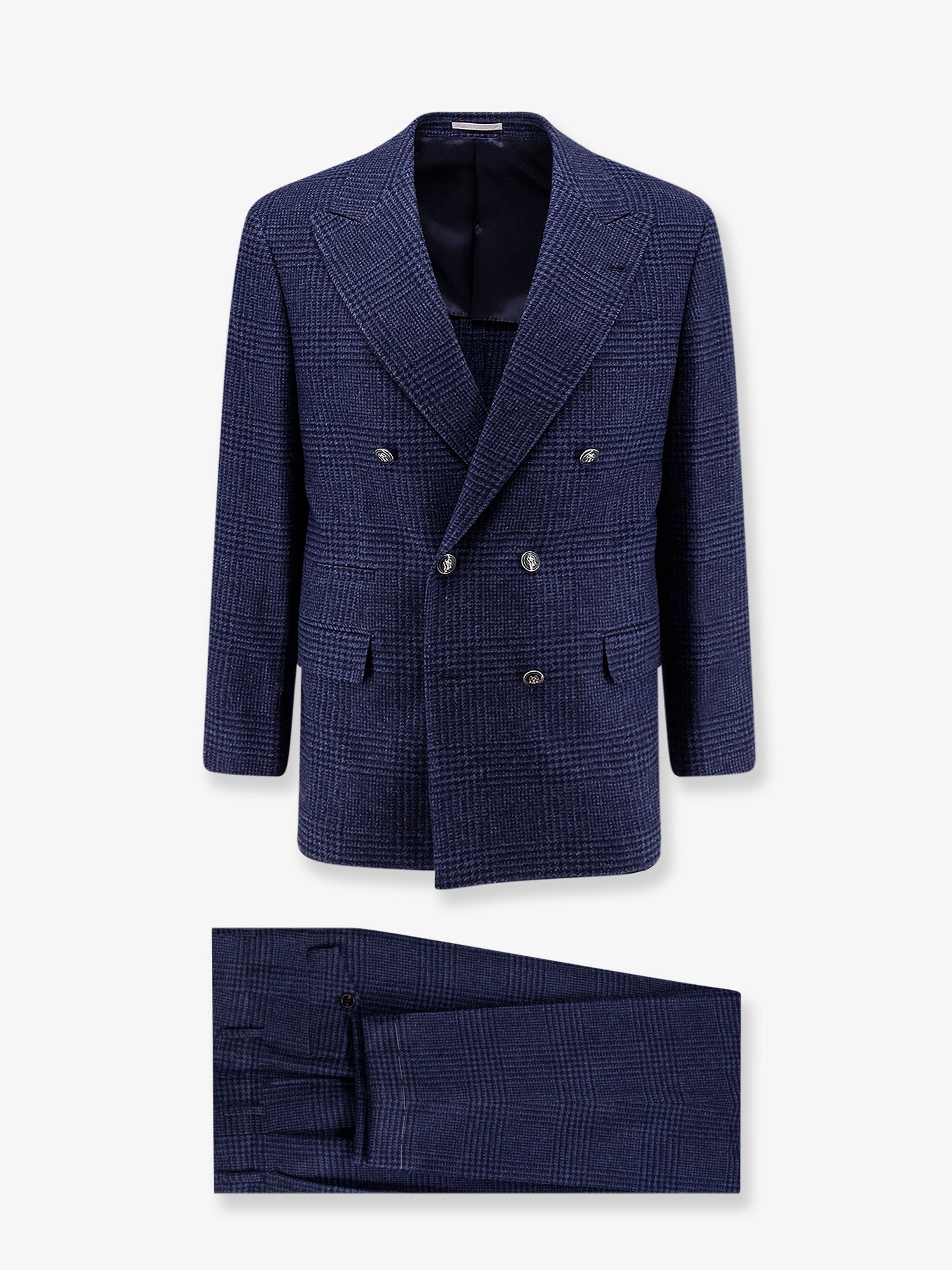 Brunello Cucinelli Wool And Cashmere Blend Suit With Prince Of Wales Pattern
