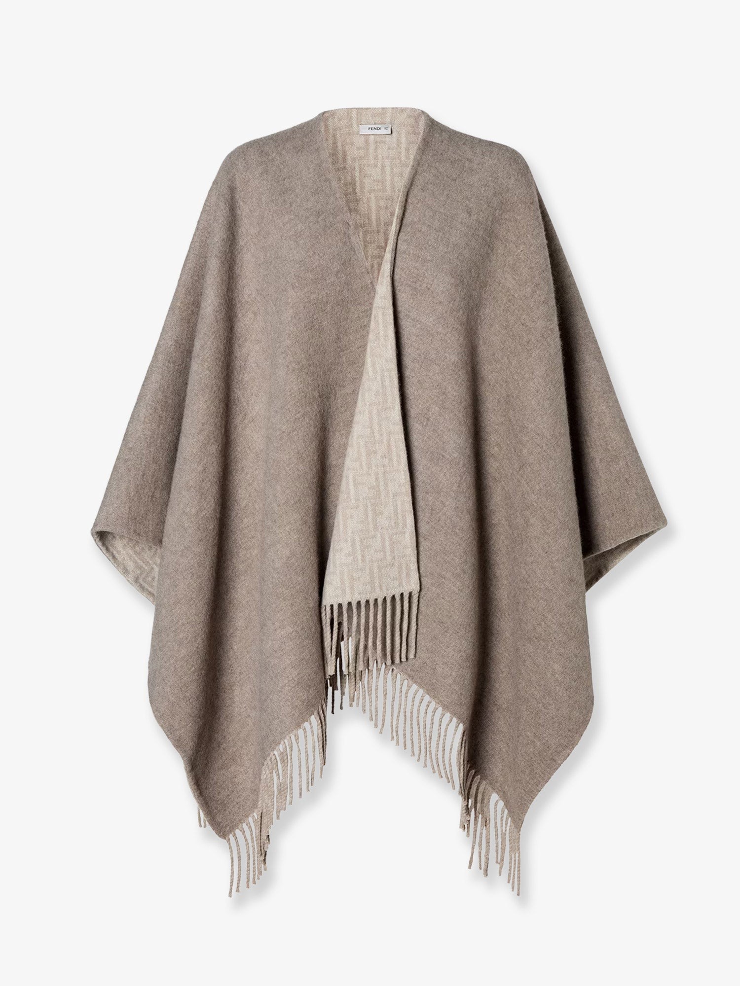 Fendi Wool And Cashmere Cape With FF Zucca Print