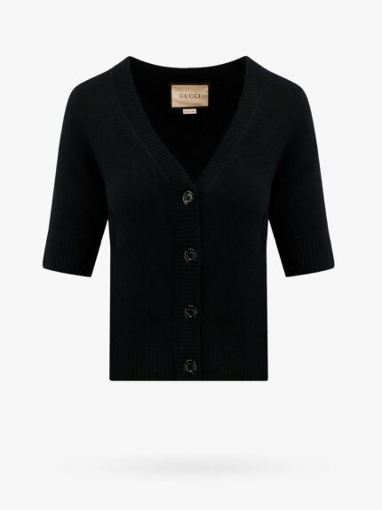 Wool And Cashmere Cardigan With Gucci Intarsia