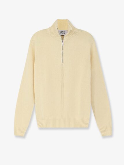 ALPHA-STUDIO Wool And Cashmere Half-zip Cardigan