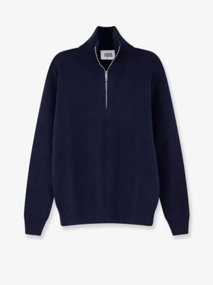 ALPHA-STUDIO Wool And Cashmere Half-zip Cardigan