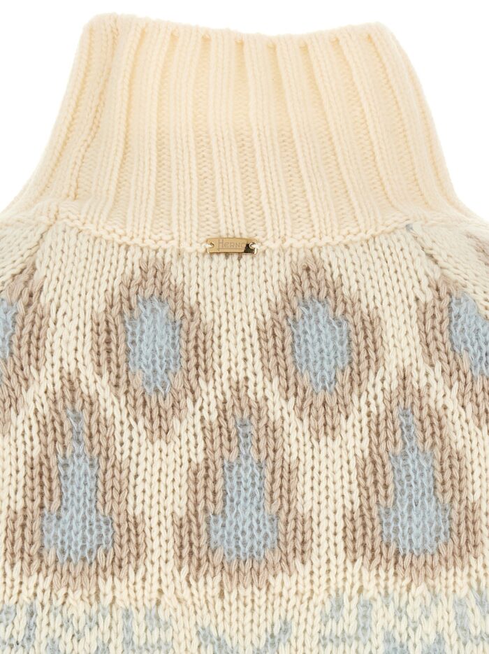 Herno Wool And Cashmere Sweater With Intarsia