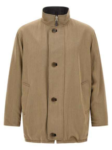 AURALEE Wool And Leather Reversible Jacket