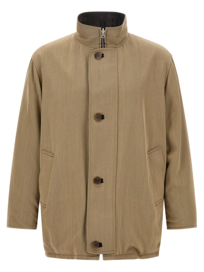 auralee wool and leather reversible jacket AURALEE Wool And Leather Reversible Jacket