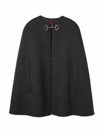 Gucci WOOL AND SILK CAPE WITH CLAMP